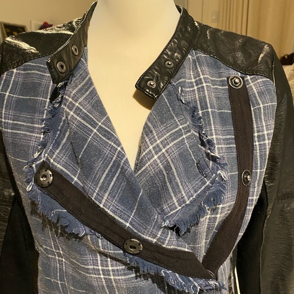 Free People / plaid vegan leather jacket - Picture 5 of 5